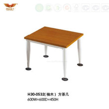 Hot Sale Wooden Square Tea Table with Metal Legs (H30-0532)